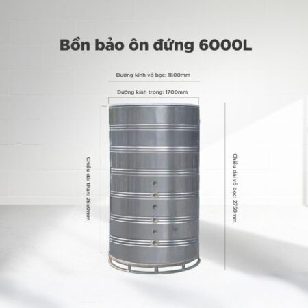 Bồn bảo ôn inox Việt Anh 6000L đứng (Φ1700)
