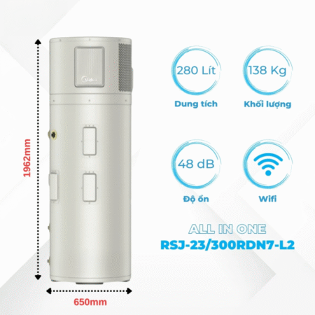 Máy nước nóng trung tâm Heat Pump Midea 280 lít